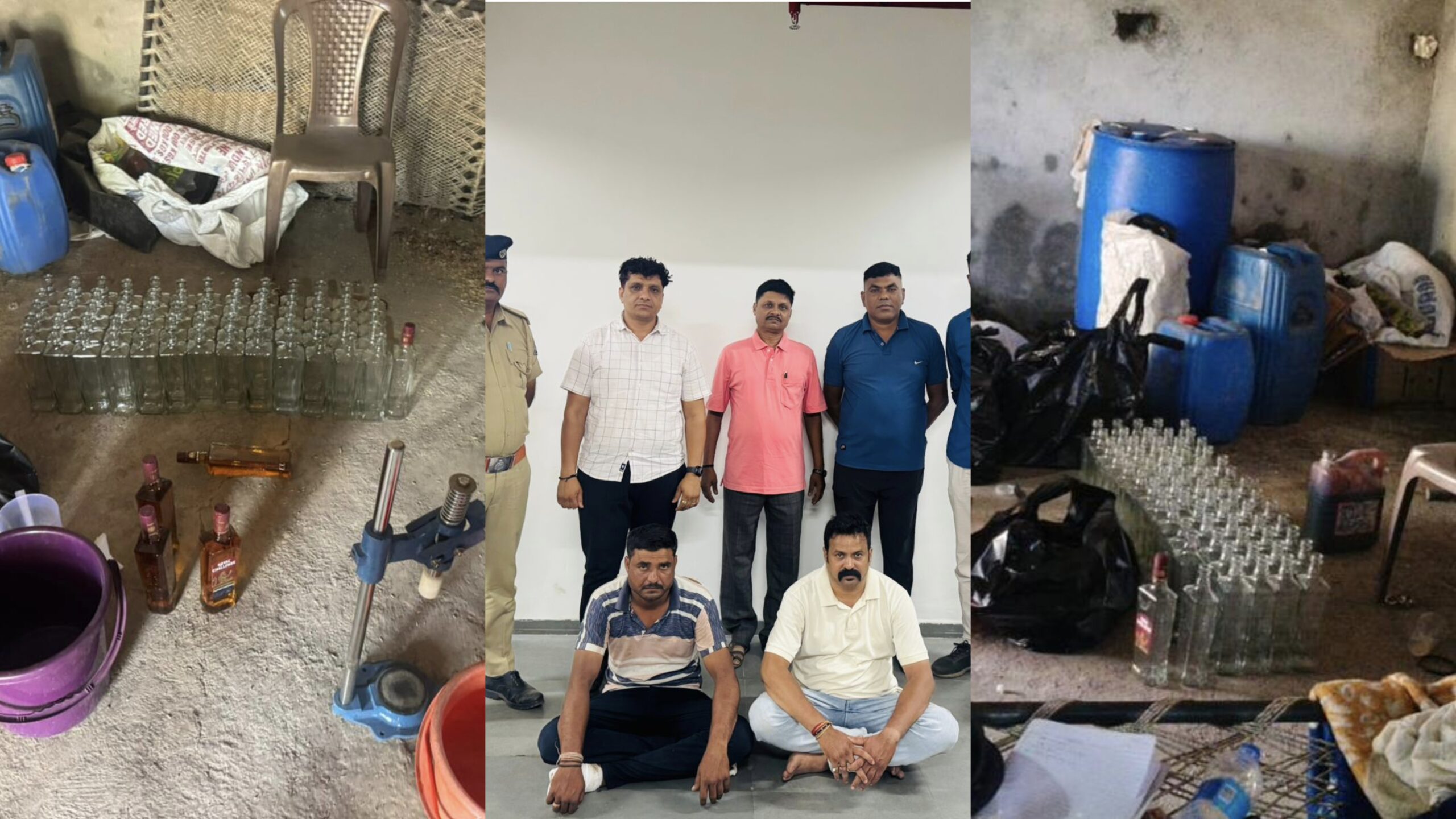 સોનગઢમાં ચિકન સેન્ટરની આડમાં ચાલતી નકલી વિદેશી દારૂની ફેક્ટરી ઝડપાઈ